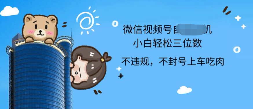2024最新微信视频号小白可上手，轻松一天三位数