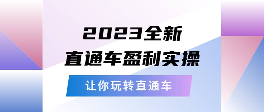 2023全新直通车・盈利实操：从底层，策略到搭建，让你玩转直通车
