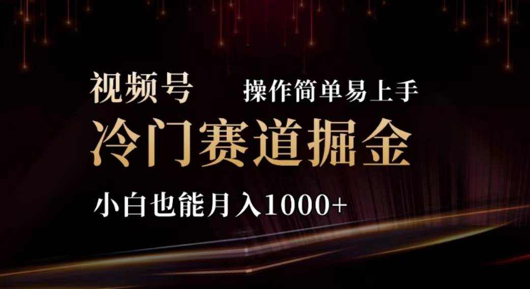 2024视频号冷门赛道掘金，操作简单轻松上手，小白也能一个月1000+