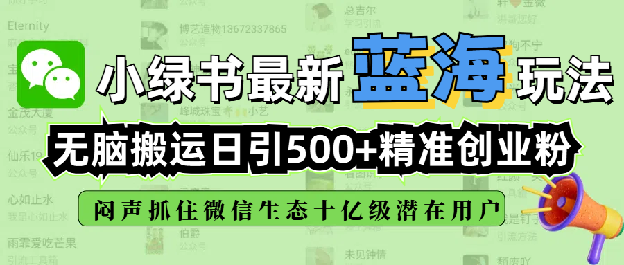 小绿书最新蓝海玩法
