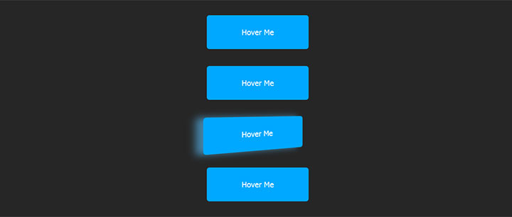 css3鼠标悬停按钮倾斜变形发光动画特效